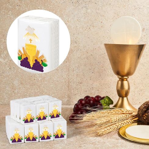 100 Pack 4 Ply Facial Tissues Bulk First Communion Favors Travel Size Pocket Tissues Christian Religious Individual Tissue Packs for Wedding Church Baptism Funeral Party Favor Gifts in Saudi Arabia