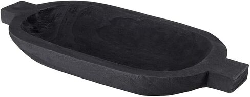 Santa Barbara Design Studio TableSugar Paulownia Wood Double Handle Bowl, 17.5 x 8.5-Inch, Black Wash in Saudi Arabia