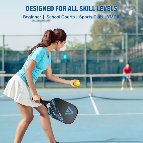 Pickleball Paddles Set of 2,USAPA Approved, Fiberglass Surface Pickleball Set with Pickleball Rackets, Polypropylene Honeycomb Core, Anti-Slip Sweat-Absorbing Grip,4 Pickleball,Portable Carry Bag in Saudi Arabia