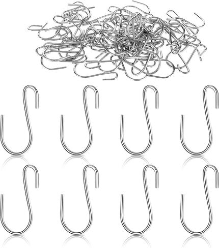 60Pcs Mini S Hooks, 1 Inch Small S Hooks for Hanging Small Metal Hooks Mini S Hooks Silver, S Shaped Mini Hooks for DIY Crafts Jewellery Hanging Key Chain and Name Plate(Silver) in Saudi Arabia