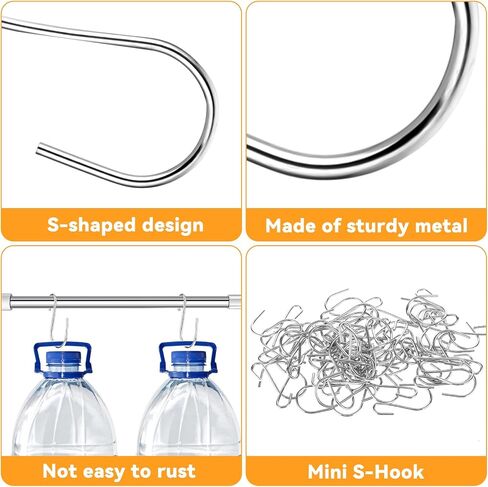 60Pcs Mini S Hooks, 1 Inch Small S Hooks for Hanging Small Metal Hooks Mini S Hooks Silver, S Shaped Mini Hooks for DIY Crafts Jewellery Hanging Key Chain and Name Plate(Silver) in Saudi Arabia