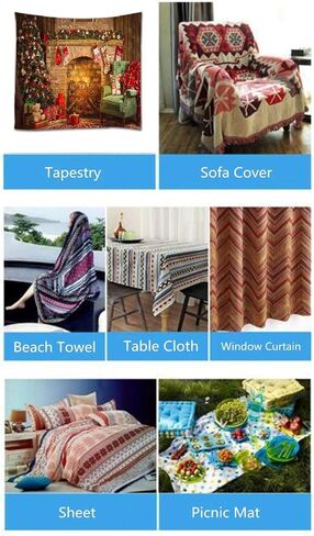 goodbath Christmas Tapestry, Xmas Merry Christams Tree Brick Fireplace Stockings Wall Hangings Tapestries for Bed Room Living Room Dorm, 80 x 60 Inch, Colorful in Saudi Arabia