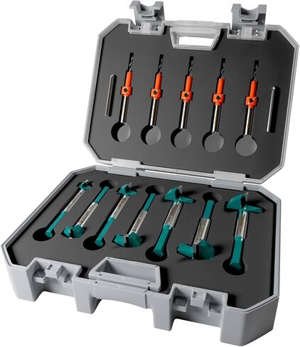 7PCS Hex Shank Forstner Drill Bit Set, 5/8" - 1-1/4" Carbide Tipped Hole Saw Milling Cutter Hole Opener, Woodworking Hinge Cutter Tools for Wood Plywood Hard Wood MDF in Kuwait