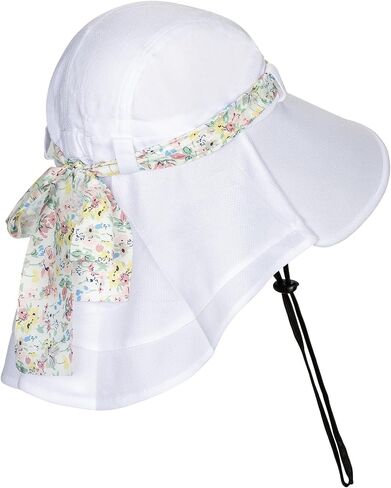 Solaris UPF 50+ Wide Brim Sun Hat for Women - Small Size Packable Lightweight, Floral Scarf Cooling Hat with Neck Flap in Saudi Arabia