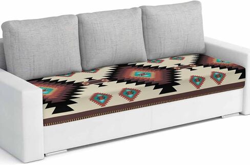 Southwestern Stretch Couch Sofa Cushion Covers,Sectional/Individual/L/T Shape Sofa Couch Slipcover Slip Cover Protector Elastic Bottom,Rustic Traditional Tribal Geometriy Brown Red Boho L Size 1-PC in Kuwait