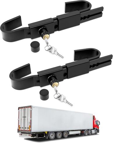 QWORK Shipping Container Lock, 9.8" to 17.3" Adjustable Semi-Trailer Box Door Lock, Heavy Duty Steel Cargo Door Lock, Warehouse Door Lock, Site Office Door Lock with 2 Keys and Cover Lid in Kuwait