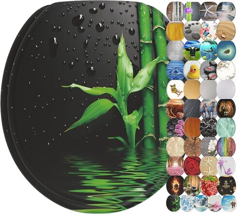 Sanilo ROUND, Silent Slow Close, Molded Wood, Adjustable Toilet Seat, Cow in Saudi Arabia
