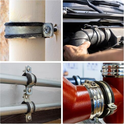 HARFINGTON 7pcs 304 Stainless Steel Cable Clamps 7/8 Inch Rubber Cushioned Insulated Clamp Metal Loop Pipe Clamp for Tube Pipe Wire Cord Installation in Kuwait