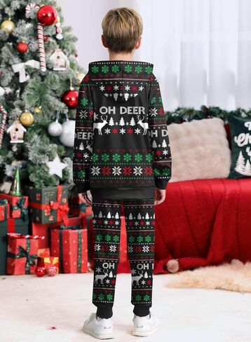 BesserBay Boys Funny Ugly Christmas 2 Piece Set with Graphic Sweatshirt and Pants 4-14 Years in Kuwait
