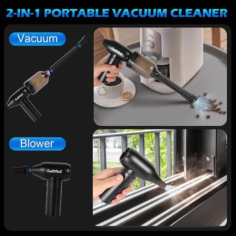 120W Electric Compressed Air Duster 130000RPM 52m/s Wind Speed, Portable Handheld Air Blower with 4 Speed Adjustment for Computer, Keyboard,Camera,Car,Outdoor,Home, USB-C Rechargeable, LED Light in Saudi Arabia