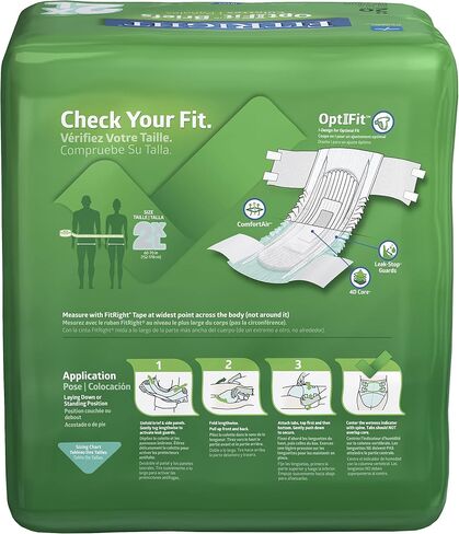 حفاضات FitRight Ultra للبالغين، سراويل داخلية للاستعمال مرة واحدة مع علامات تبويب، امتصاص ثقيل، مقاس XX-Large، 60 بوصة - 69 بوصة، 4 عبوات من 20 (إجمالي 80) in Saudi Arabia