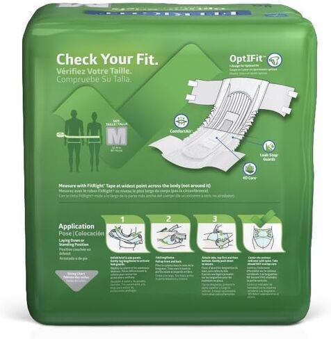 حفاضات FitRight Ultra للبالغين، سراويل داخلية للاستعمال مرة واحدة مع علامات تبويب، امتصاص ثقيل، مقاس XX-Large، 60 بوصة - 69 بوصة، 4 عبوات من 20 (إجمالي 80) in Saudi Arabia