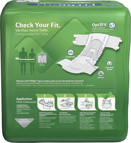 حفاضات FitRight Ultra للبالغين، سراويل داخلية للاستعمال مرة واحدة مع علامات تبويب، امتصاص ثقيل، مقاس XX-Large، 60 بوصة - 69 بوصة، 4 عبوات من 20 (إجمالي 80) in Saudi Arabia