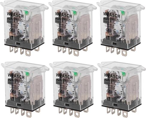 مرحل الطاقة الكهرومغناطيسية من Wesch، JQX-13F/2ZL، DC 12V، ملف 8 Pin 10A، DPDT 2NO 2NC، مع ضوء مؤشر LED (1) in Saudi Arabia