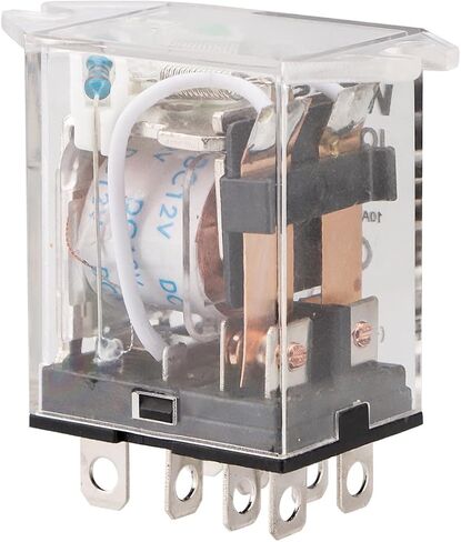 مرحل الطاقة الكهرومغناطيسية من Wesch، JQX-13F/2ZL، DC 12V، ملف 8 Pin 10A، DPDT 2NO 2NC، مع ضوء مؤشر LED (1) in Saudi Arabia