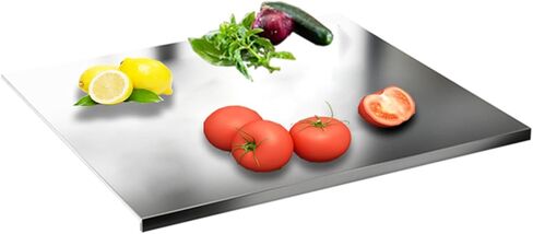لوح تقطيع من الفولاذ المقاوم للصدأ، لوح تقطيع كبير سميك من الفولاذ 304 للحوم والفواكه والخضروات وغسالة الأطباق (23.62 × 19.69 بوصة) in Kuwait