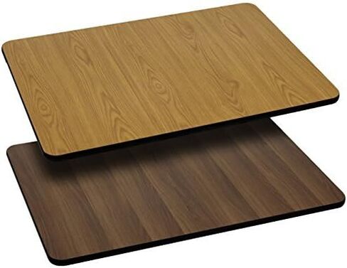 Flash Furniture Glenbrook 2 Pack 24'' x 42'' Rectangular Table Top with Black or Mahogany Reversible Laminate Top in Kuwait