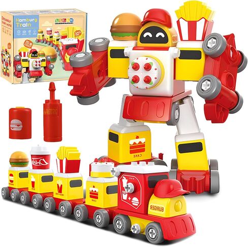 Building Blocks Toys for Age 3-6,STEM Take Apart Transform Train Set Preschool Educational Learning Construction Toys Kit Birthday Gifts for Toddlers Boy Girls Son 3 4 5 6 7 8 Year Old in Kuwait