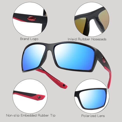 Polarized Sports Sunglasses for Men Women Retro Finishing Sun glasses for Men UV Square Sunglasses 18150 in Saudi Arabia