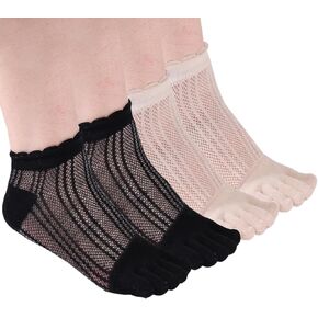 Women's Toe socks Cotton Lightweight No Show Five Fingers Running Socks 4 Pack