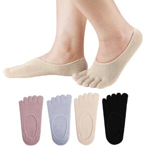 Women's Toe socks Cotton Lightweight No Show Five Fingers Running Socks 4 Pack in Saudi Arabia