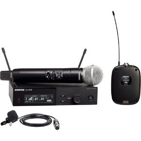 Shure SLXD124/85 Digital Wireless Microphone System with SLXD4 Single Channel Receiver, SLXD2 Handheld Transmitter with SM58 Capsule, SLXD1 Bodypack and WL185 Cardioid Lavalier Mic (J52 Band)