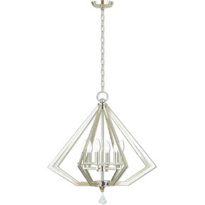 Livex Lighting 50666-35 Diamond 6 ثريا خفيفة، 25 بوصة × 25 بوصة × 26 بوصة، نيكل مصقول