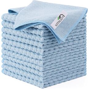Kitinjoy Microfiber Cleaning Cloth, 12 Pack Soft and No Lint Microfiber Towels Cleaning Supplies, Absorbent Fast Drying Cleaning Rags for Housekeeping, Kitchen, Window, 12 x12 Inches, Black in Saudi Arabia