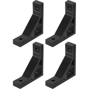 uxcell 2Pcs 90 Degree Angle Aluminum Profile Corner Brackets, Corner Brace Joint Connectors for 3030 Series (Black)