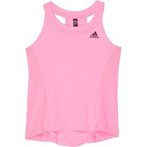 قميص التنس بدون أكمام للفتيات من adidas (الأطفال الصغار/الأطفال الكبار) وردي مقاس XL (16 طفل كبير)
