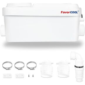 300W Macerator Pump, Sink Sewerage Pump 5100 L/h Flow, 22 ft/6.7 m Head, Sewage Pump for Basement, Kitchen, Sink, Shower, Bathtub, Laundry Waste Water Disposal Upflush Machine