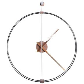 Pacific Bay Barcelona Extra-Large Decorative Lightweight 32-inch Minimalist Wall Clock - Silent, Non-Ticking, Black Walnut Wood Dial, Carbon Fiber & Steel Construction, Quartz Battery Operated