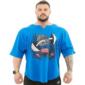 Men's Oversize Gym Lifestyle T-Shirt, Thick Texture Cotton, Comfort Design, Performance Top