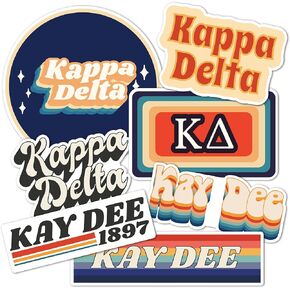 Desert Cactus Kappa Delta Stickers 70's Themed Sheet Decal Laptop Water Bottle Car KD (70's Sheet)