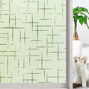Niviy Frosted Window Film Non-Adhesive Window Static Cling Film Privacy Window Covering Film for Glass (23.6" x 118")