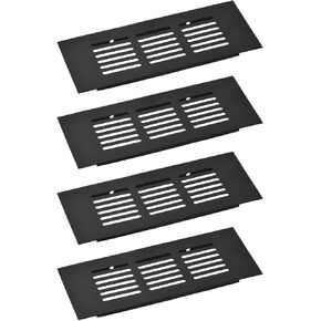 uxcell 4pcs Rectangle Ventilation Grille Aluminum Alloy Mesh Air Vent Cover Louvered Ventilation Cover for Cabinet Wardrobe Shoe Cabinet Closet, 400x50mm/15.75"x1.97"
