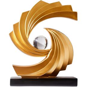 Abstract Art Statue,Modern Gold Minimalist Decoration,Geometric Abstract Sculpture,Decoraciones para Sala Bedroom Office Coffee Tabletop Centerpiece Decoration Resin Collectibles (Gold)