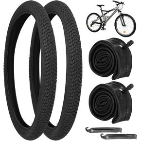20x1.75 Bike Tire, 2 PCS 20 x 1.75 Bicycle Tires with 2 PCS 20x1.75/2.125 Bike Tubes, 20 Inch Bike Tires & Tubes AV 30mm Valve with Bike Tire Levers,BMX Tires Rubber MTB Tires for Hard Roads