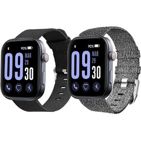 GTX12 Smart Watches Band, 22mm Breathable Nylon Woven Fabric Replacement Accessory Strap Compatible for Fitpolo GTX12, ENOMIR GTX12, Tensky GTX12, uaue T60, QXQ T60, QCOQ T60 Smart Watches