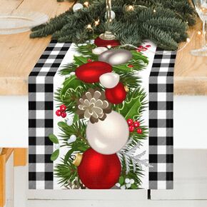 Christmas Table Runner White Gold Snowflake Table Runner Seasonal Winter Christmas Xmas Holiday Decorations for Indoor Outdoor Kitchen Dining Living Room 13 x 72 Inch