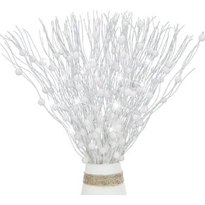 10 Pcs Artificial Glitter Berry Stems for Christmas Tree Picks Curly Sprays Faux Glitter Berry Branches Christmas Tree Twigs Filler Decorations Festival Wreath Supplies Table Centerpiece (Black, 10)