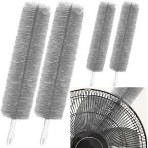 4 Pcs Fan Duster Dust Cleaner Bendable Cobweb Duster Microfiber Head Washable Ceiling Brush Reusable Dust Remover for Stand Fan Air Conditioning Home Car Vents Curtain Box Fan Shutters