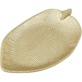 MY MIRONEY Wooden Decorative Tray Leaf Shaped Serving Tray Gold Wood Jewelry Dish Cosmetics Organizer Key Bowl Storage Platter, Type 1