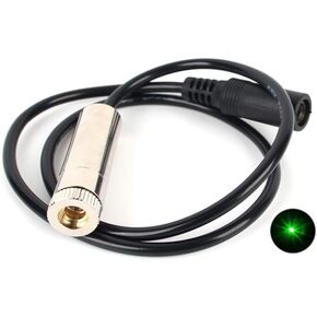 DC green laser module industrial laser module, adjustable focal length line length 19.7 ″/50cm DC plug diameter 12mm point (point-2pack)
