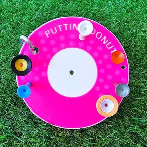 Golf Tee Holder | Putting Donut | Portable Putting Hole Trainer |360 Degree Golf Putting Green Practice Hole