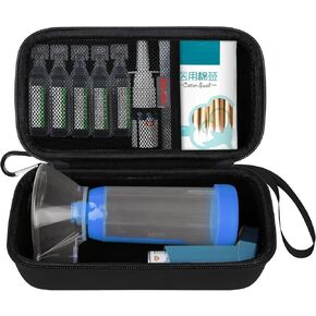 Elonbo Carrying Case ​for Asthma Inhaler, Inhaler Spacer for Kids and Adults, Masks, Inhaler Holder Asthma Travel Organize Bag, Pocket Fits Allergy Meds, Ventolin Inhaler, Purple (Case Only)