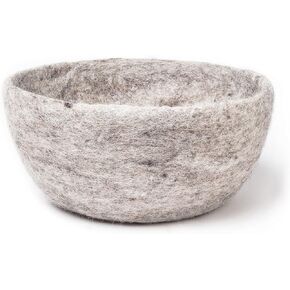 Abbott Collection 28-NEPAL-06-OAT Large Felt Storage Bowl, Oatmeal, 10"