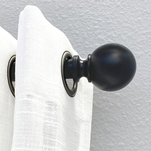 مجموعة قضبان ستارة ديكوبوليتان سهلة التركيب، بدون مثقاب، 72-144 بوصة، أسود in Kuwait