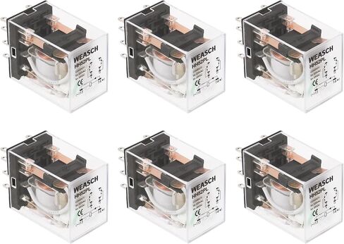 2Pcs Electromagnetic Power Relay, HH52PL, DPDT, 8 Pins, DC 12V Coil, with LED Indicator Light (2) in Saudi Arabia