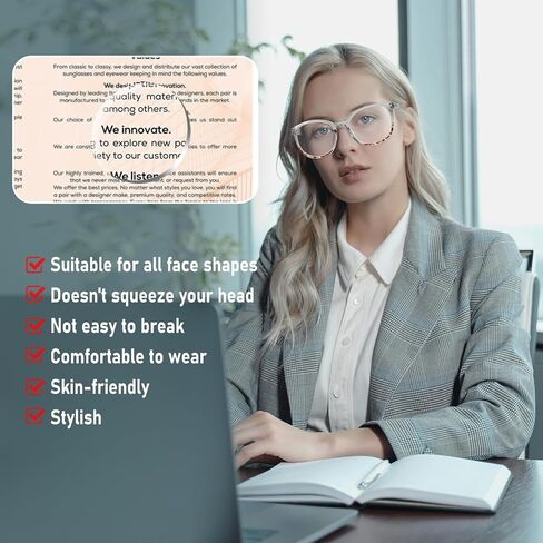 نظارات قراءة دائرية للنساء من KoKoBin مكونة من 3 قطع، قارئات عصرية بمفصلات ربيعية تحجب الضوء الأزرق in Kuwait